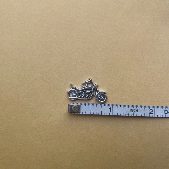 Dainty Small Motorcycle Biker Chic Charm 18” Pendant Necklace Silver - Picture 3 of 4
